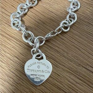 Tiffany & Co. Silver Heart Tag Bracelet with Diamond